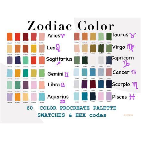 Color Palette For Each Zodiac Sign