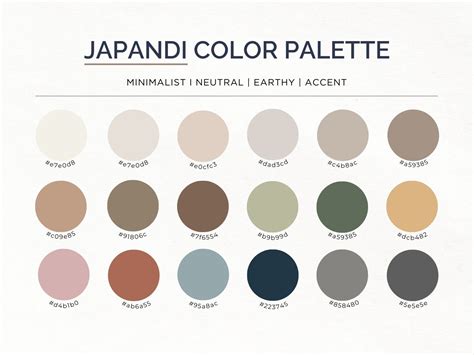 Color Palette For Japandi Style