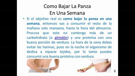 Como Bajar La Panza