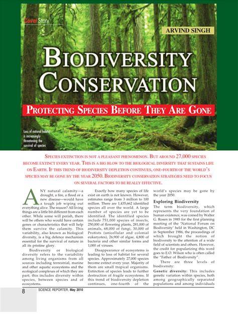 Conservation Of Biodiversity Pdf