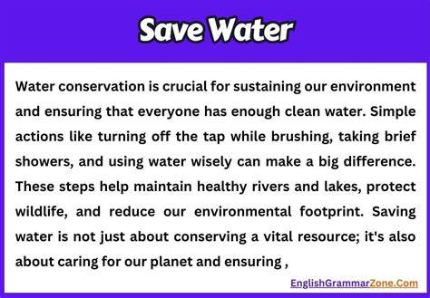 Conservation Of Water Paragraph