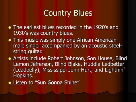 Country Blues History