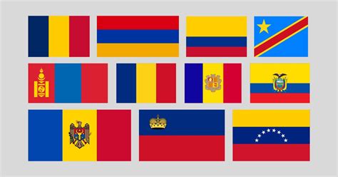 Country Flag Yellow Blue Red Stripes