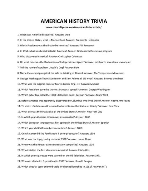 Country History Quiz With Answers