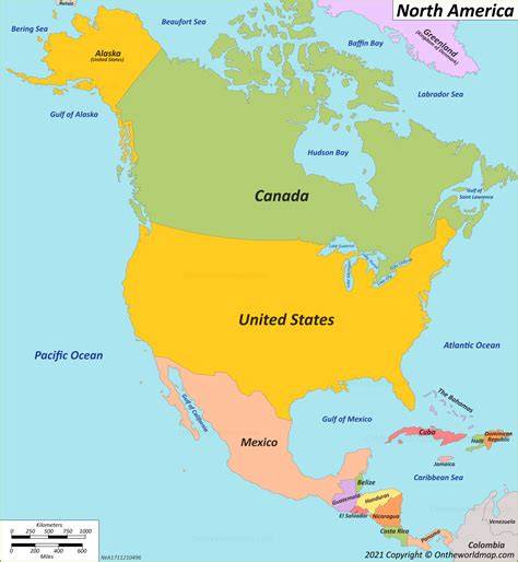 Country Map Of North America