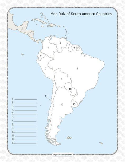 Country Map Quiz South America