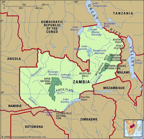 Country Of Zambia Map