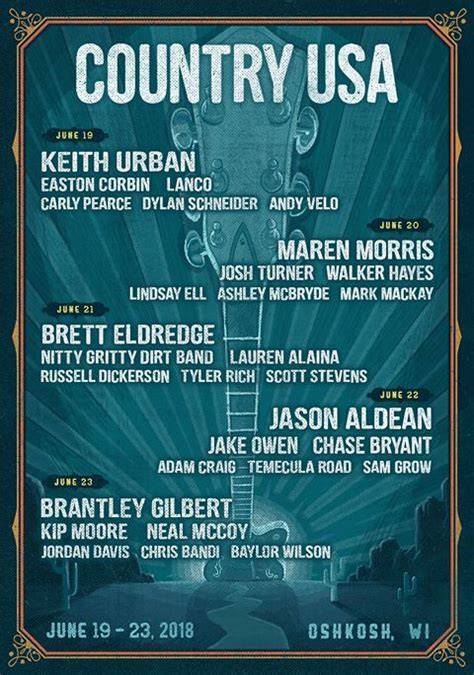 Country Usa Lineup History