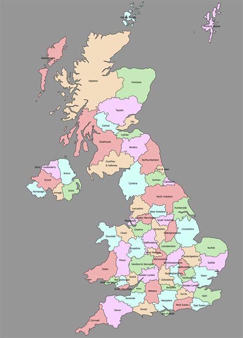 County Map Of United Kingdom