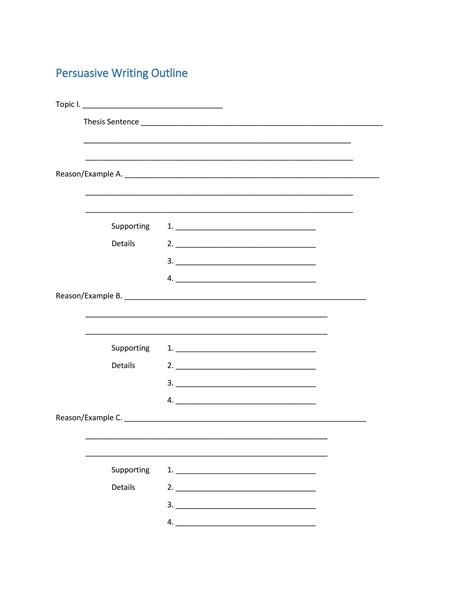 Creative Writing Outline Template