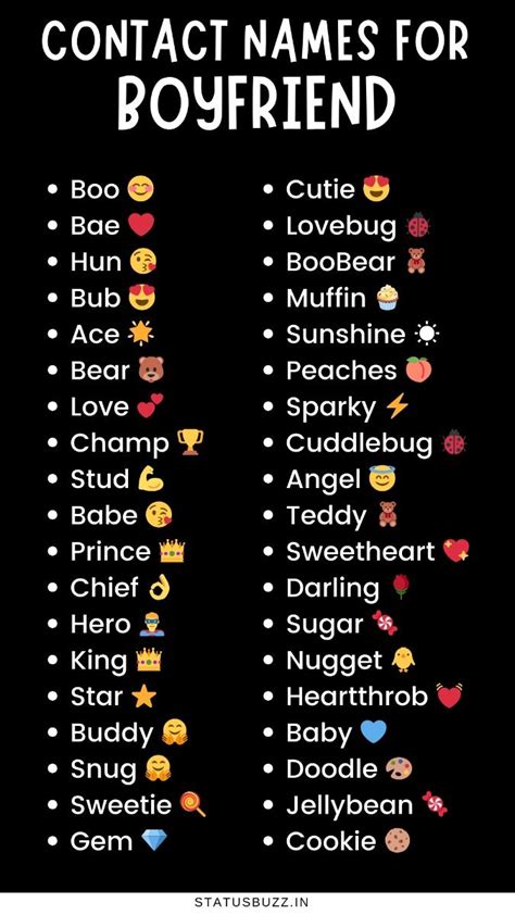 Cute Contact Names For Your Boyfriend