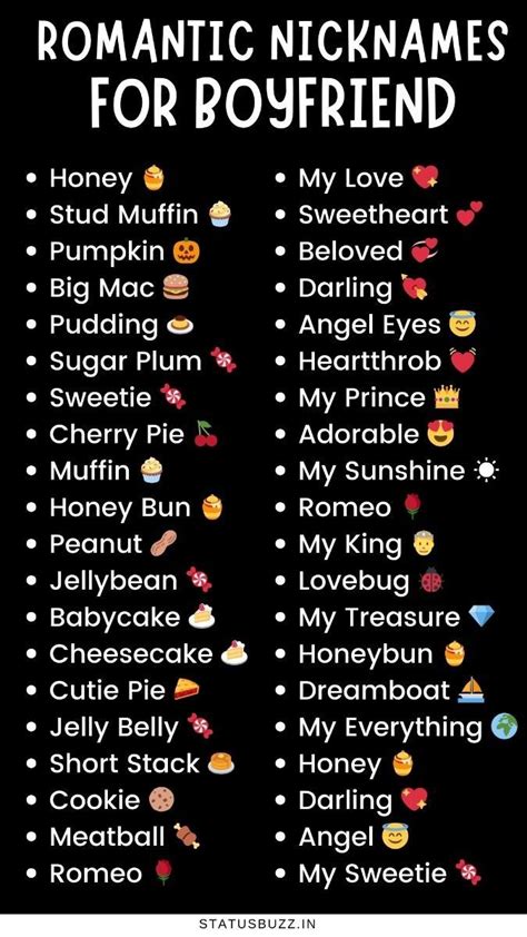 Cute Couple Nicknames For Boyfriends