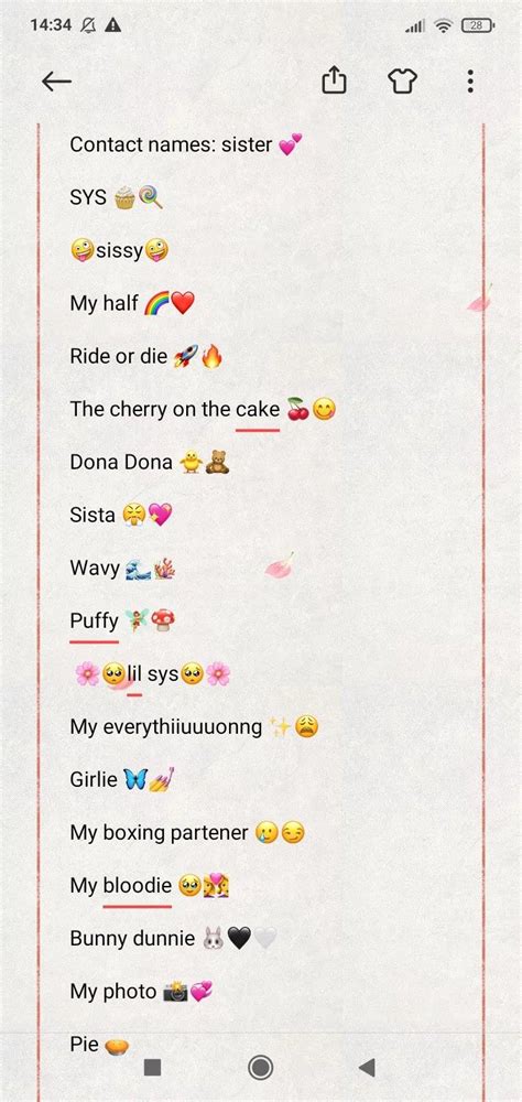 Cute Names For Elder Sister