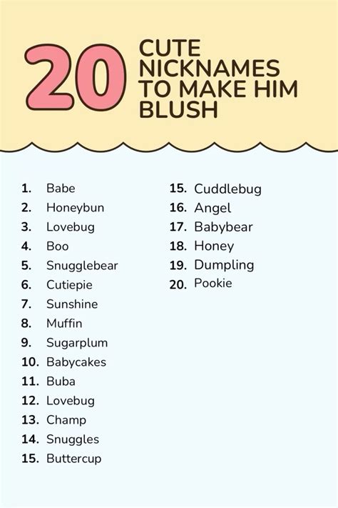 Cute Names For Him