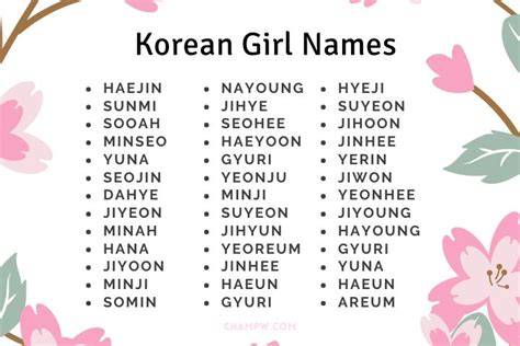 Cute Names For Korean Girls