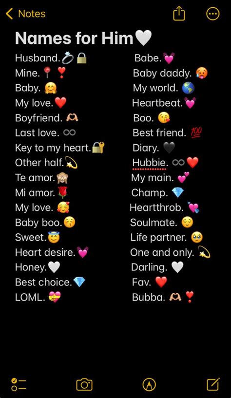 Cute Names For Love