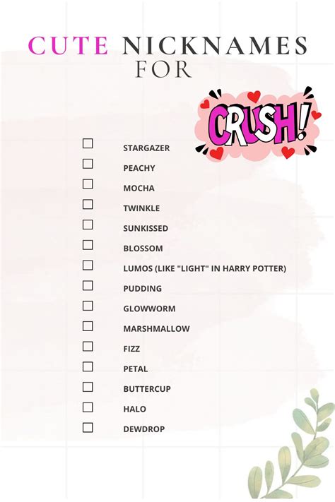 Cute Short Nicknames