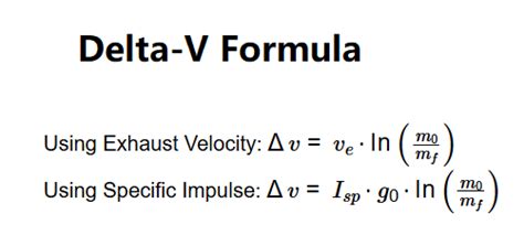 Delta V Formula