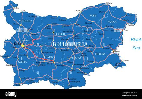 Detailed Map Of Bulgaria With Cities