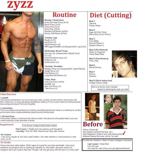 Diet Of Zyzz