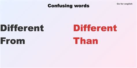 Different From Vs Different Than Zone
