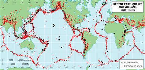 Distribution Of Earthquakes And Volcanoes