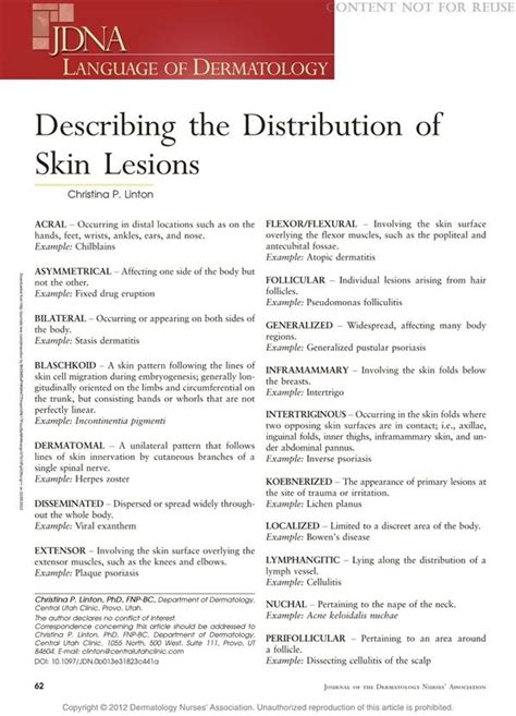 Distribution Of Lesions