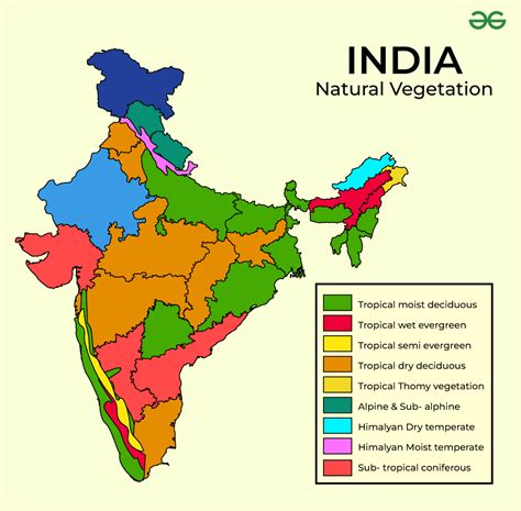 Distribution Of Natural Vegetation In India
