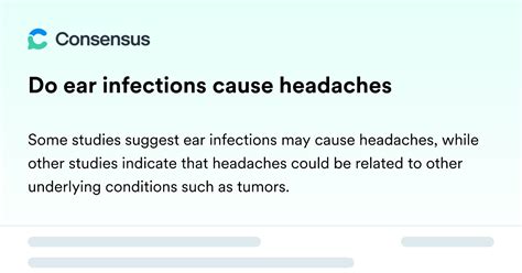 Do Ear Infections Cause Headaches