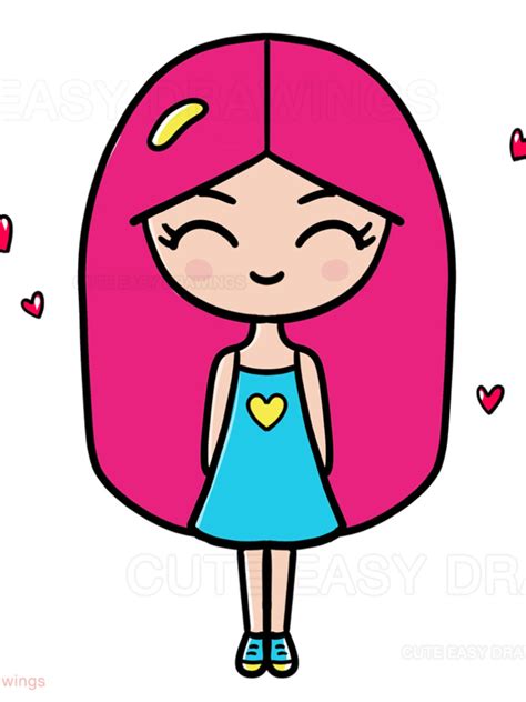 Drawing Of Girl Easy Cute