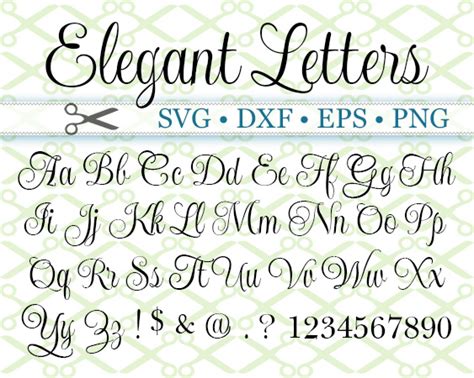 Elegant Script Fonts Alphabet