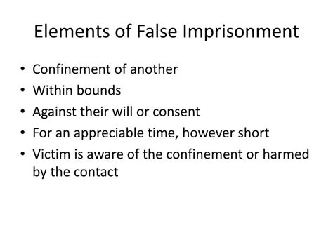 Elements Of False Imprisonment