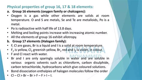 Elements Of Group 16 17 18
