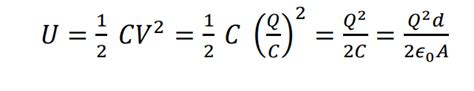 Equation For Energy Stored In A Capacitor