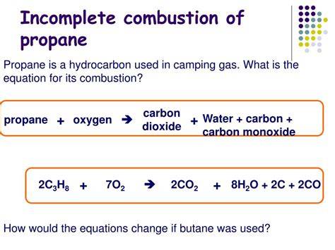 Equation For Incomplete Combustion