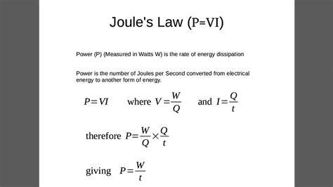 Equation For Joules Physics