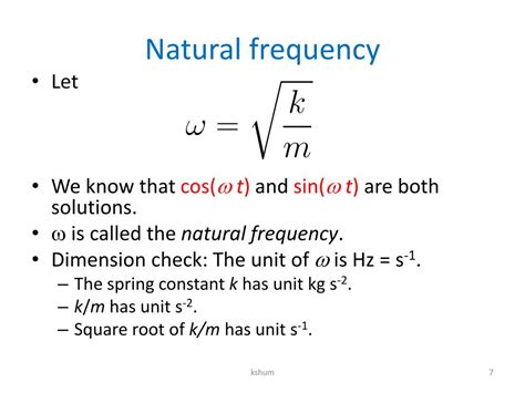 Equation For Natural Frequency