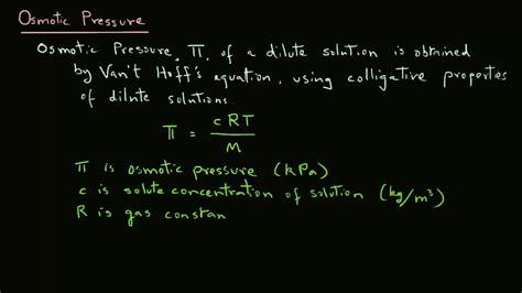 Equation For Osmotic Pressure