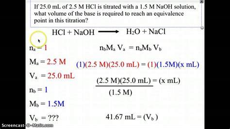 Equivalence Point Equation