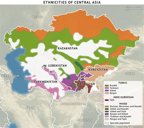 Ethnic Group Map Of Central Asia