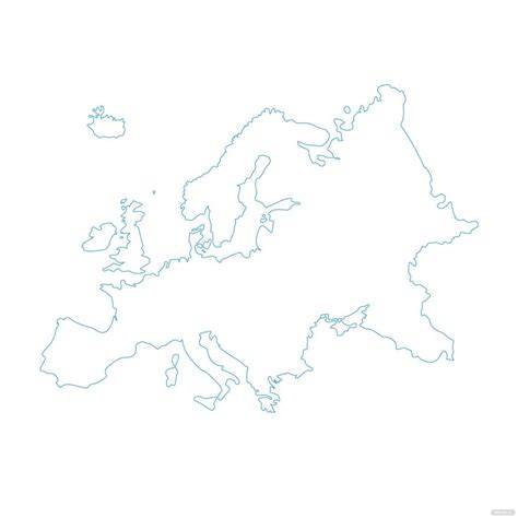 Europe Map Line