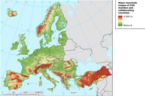 Europe Mountain Ranges Map
