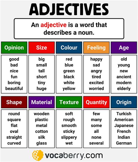 Examples Of Adjectives