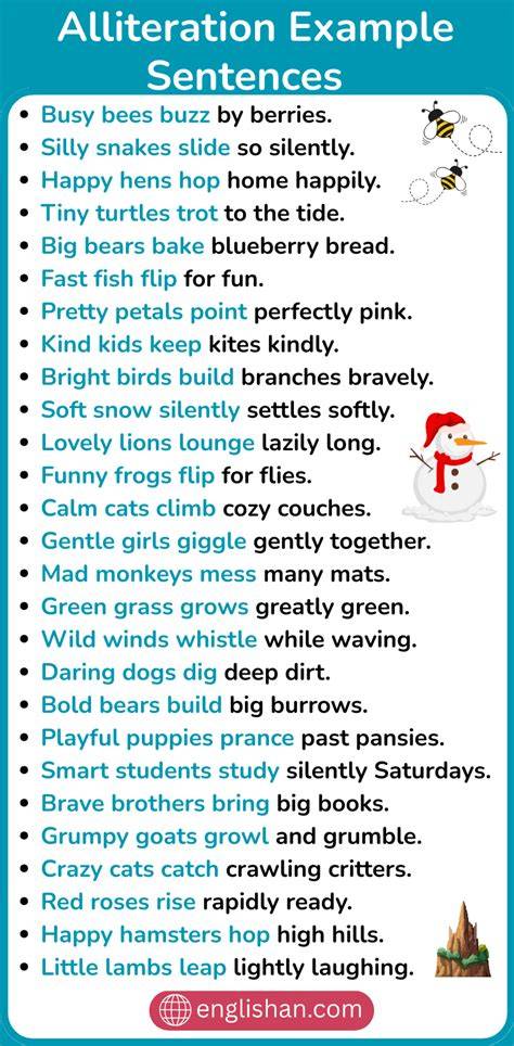Examples Of Alliteration Sentences