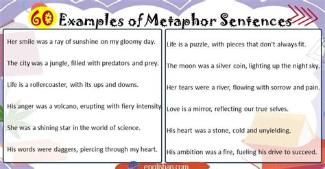 Examples Of Metaphor Sentences