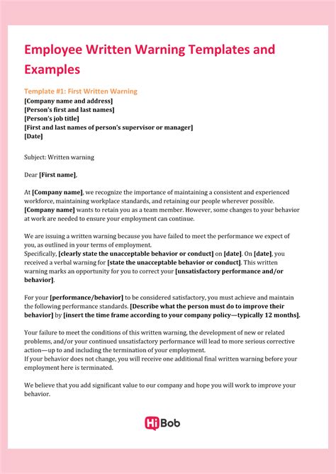 Examples Of Warning