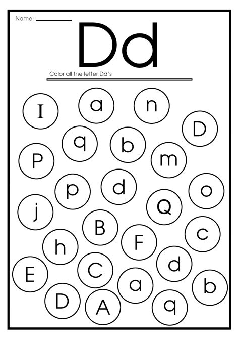 Find Letter D And Colour It