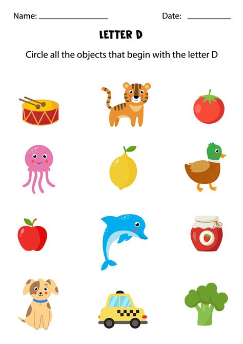Find Letter D Objects