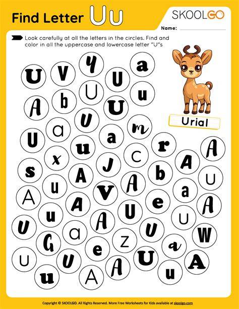 Find The Letter U Worksheet Prek