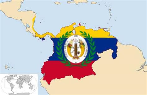 Flag Map Of Gran Colombia